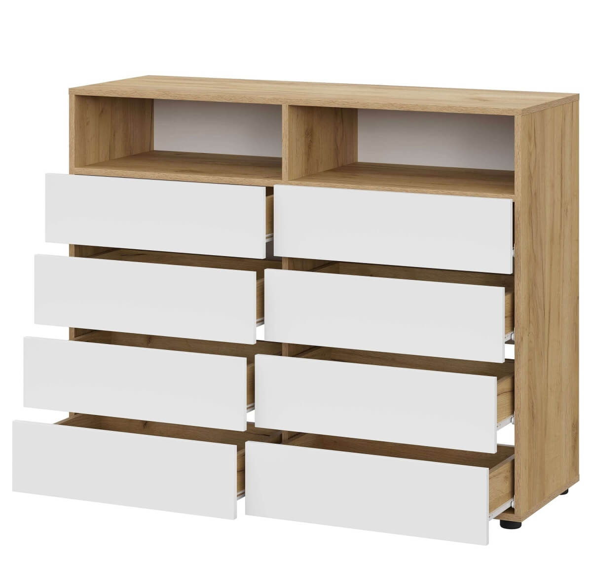 МС "Абрау" Комод с ящиками Дуб Золотой/Белый