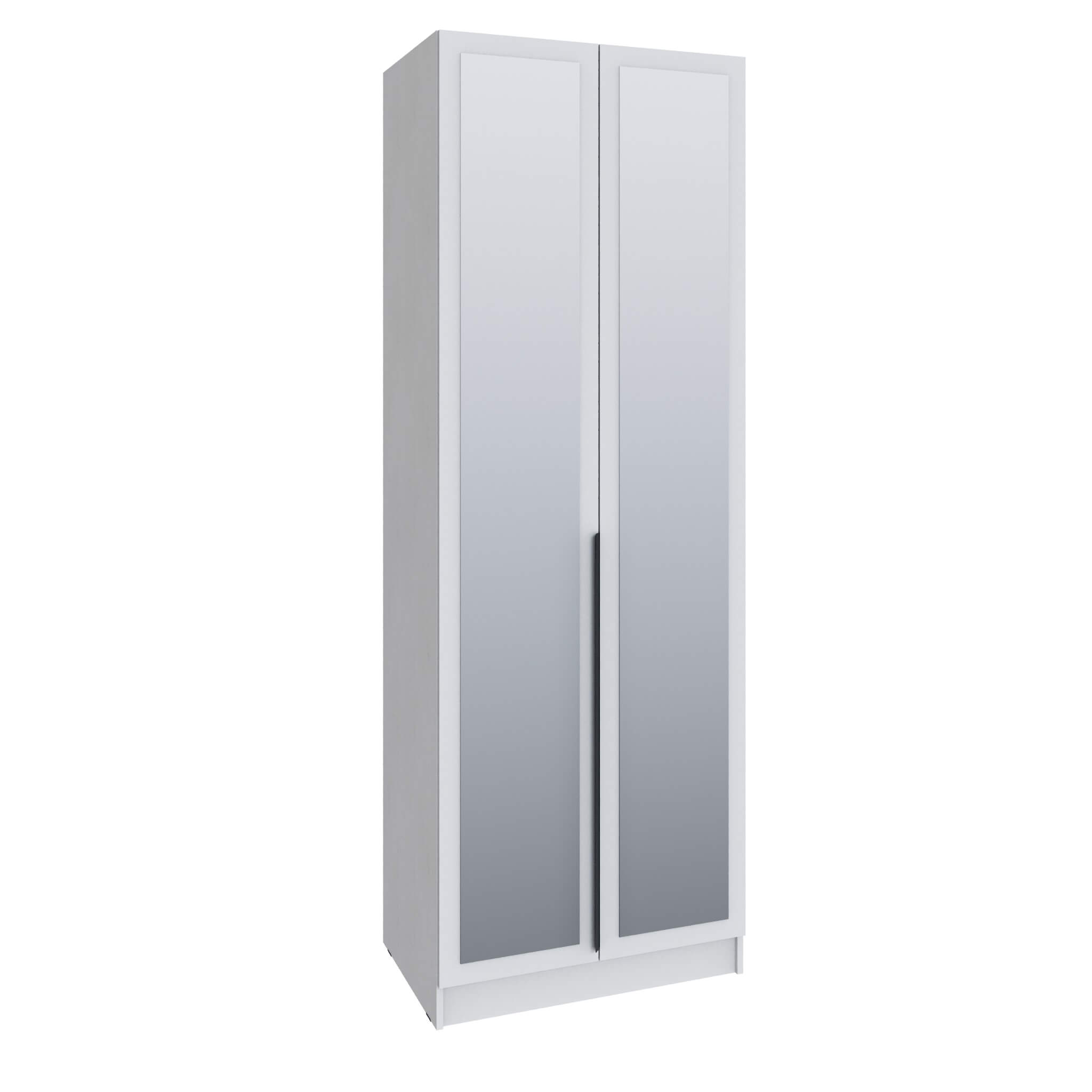 Шкаф Мадрид (0,8) с 2 ящ. внутри с зеркалом белый