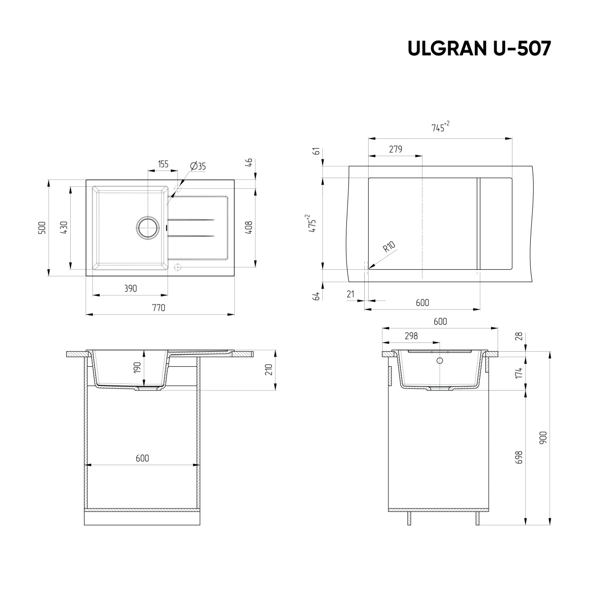 Мойка Ulgran U-507