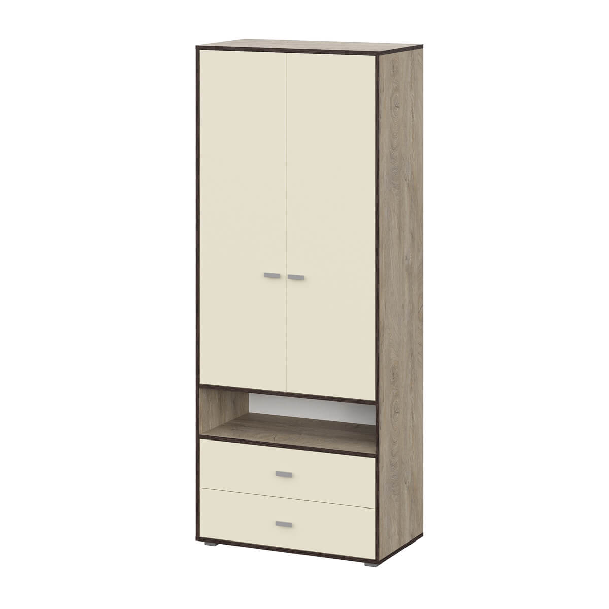 МС "Этна" Шкаф двухстворчатый (шк1) АБ (Дуб Эндгрейн/Алебастр)