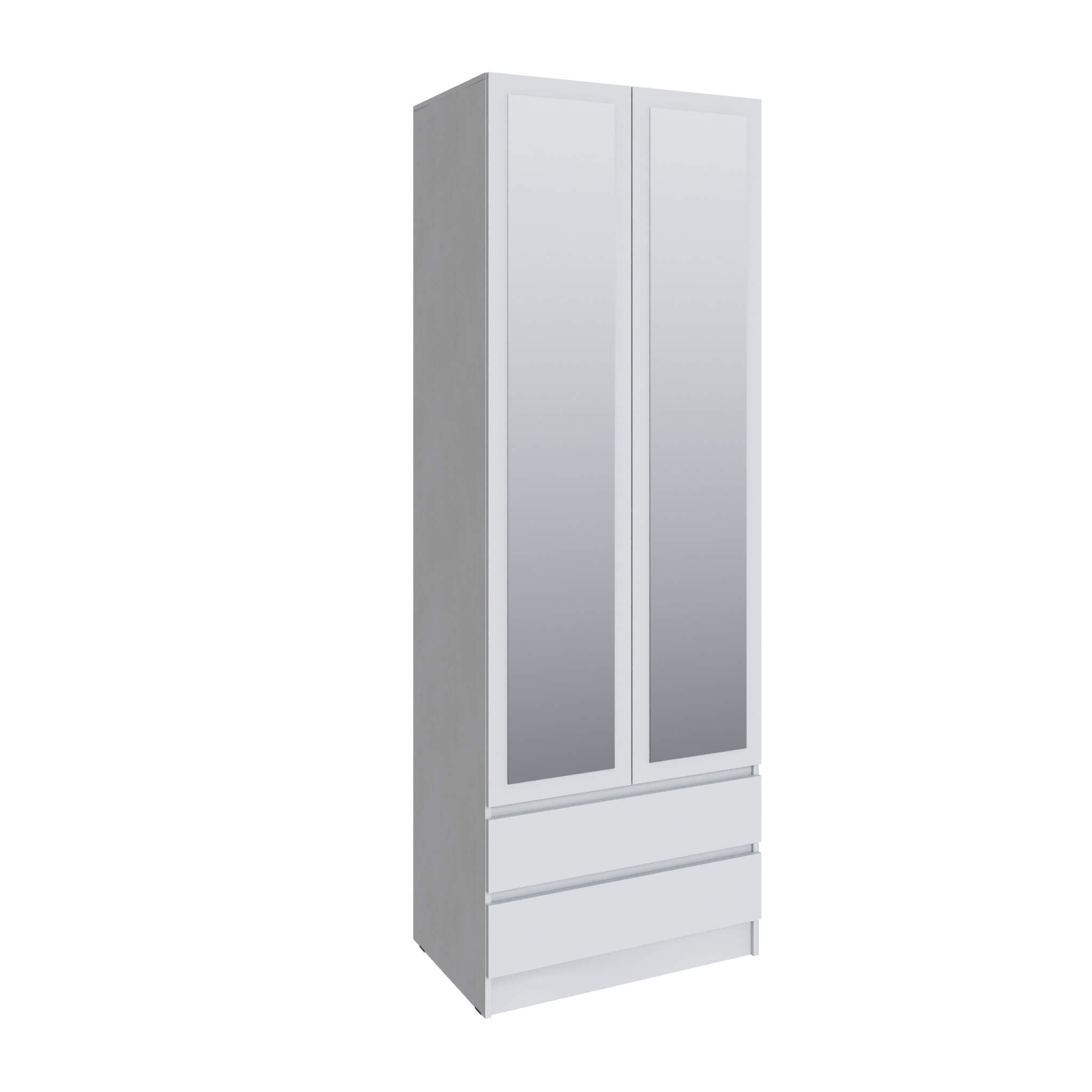 Шкаф с 2 ящ. без ручек с зеркалом "Мадрид" 0,8м