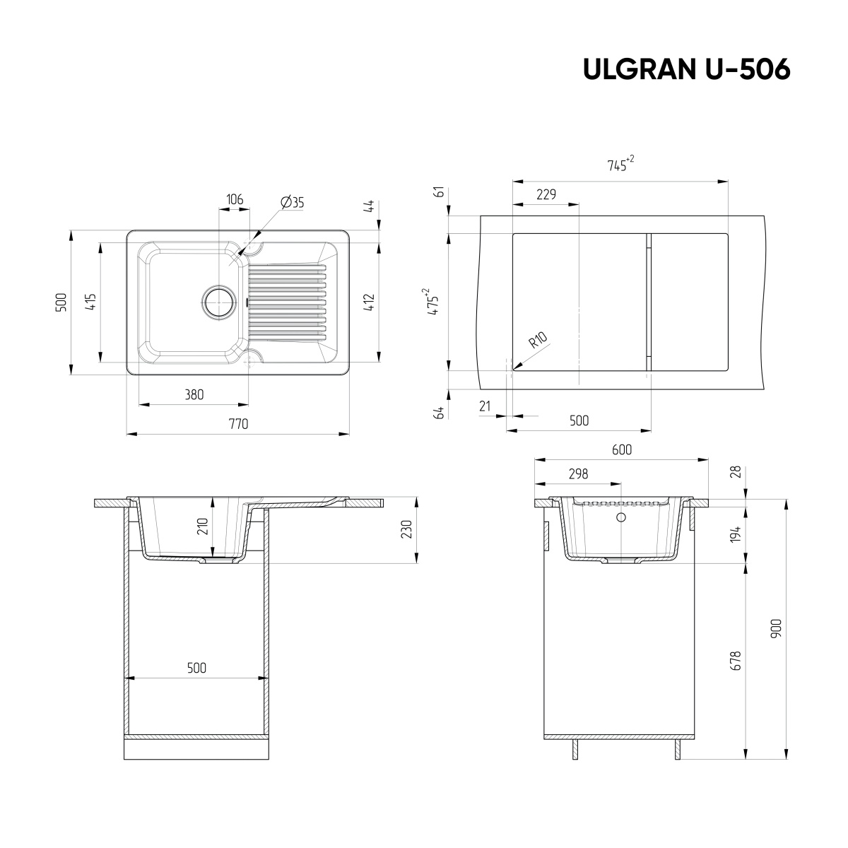 Мойка Ulgran U-506