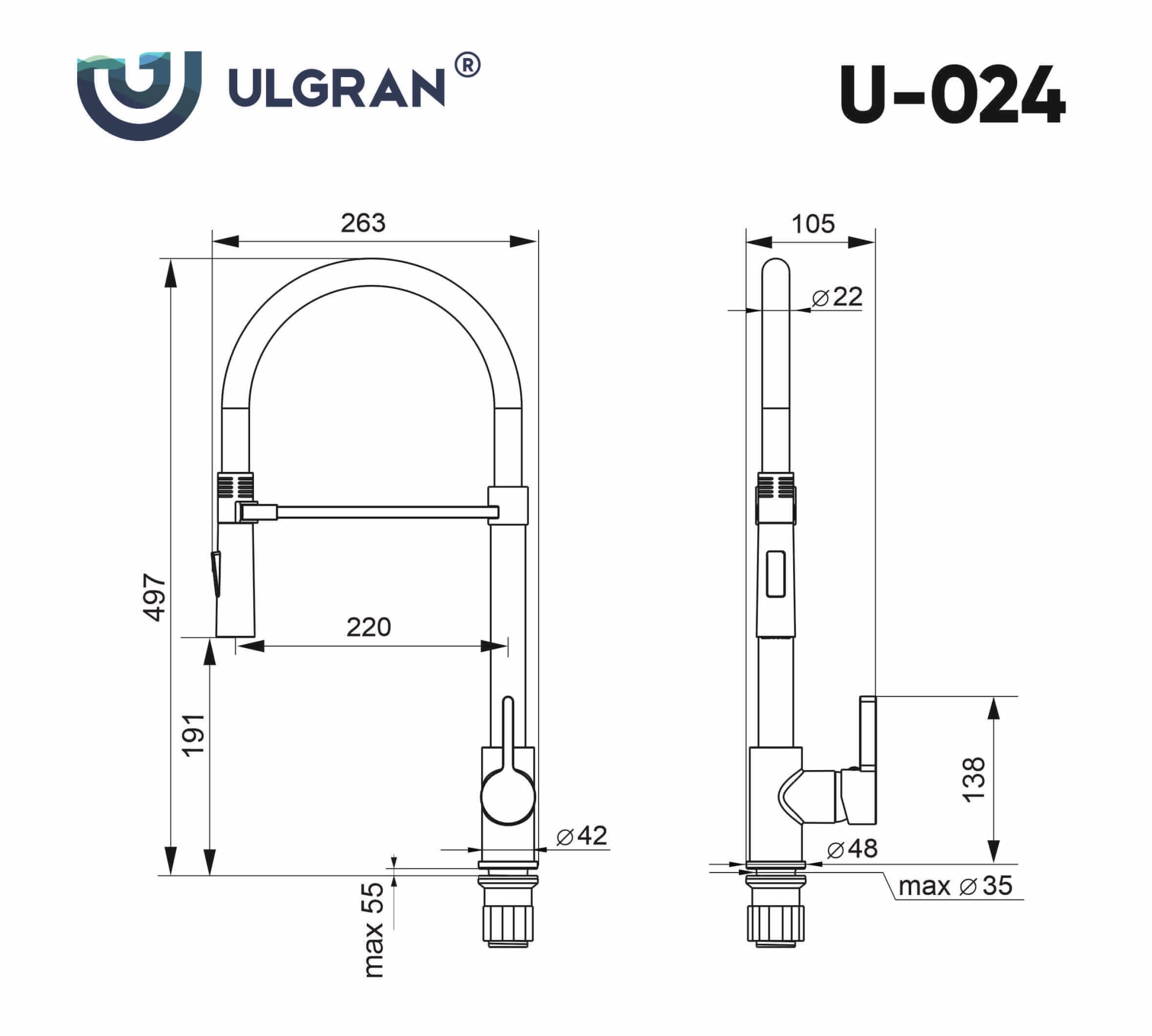Смеситель ULGRAN U-024